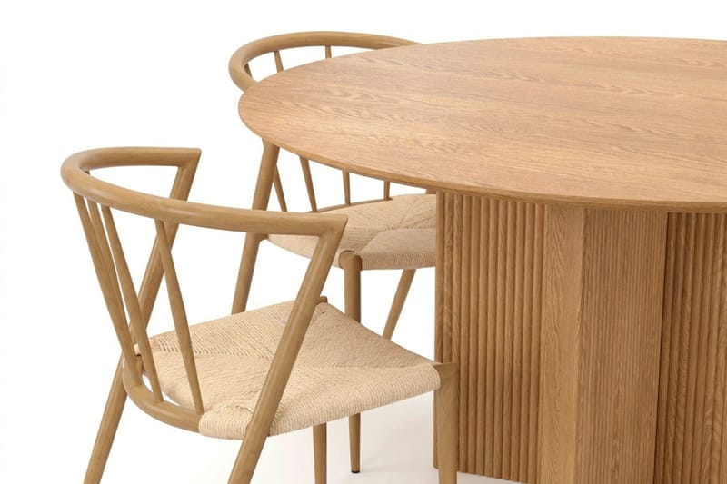 Edda spisegruppe rundt 150 cm eik med 6 Winston spisestoler - Eik - Møbler - Bord - Spisegrupper