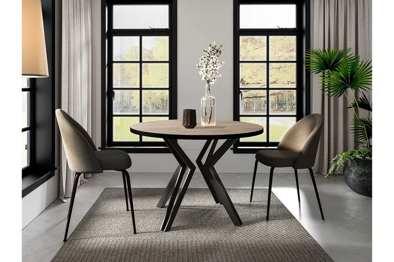 Elan Spisebord 176 cm - Svart/Beige - Møbler - Bord - Spisebord & kjøkkenbord