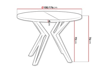 Elan Spisebord 176 cm - Svart/Hvit - Møbler - Bord - Spisebord & kjøkkenbord