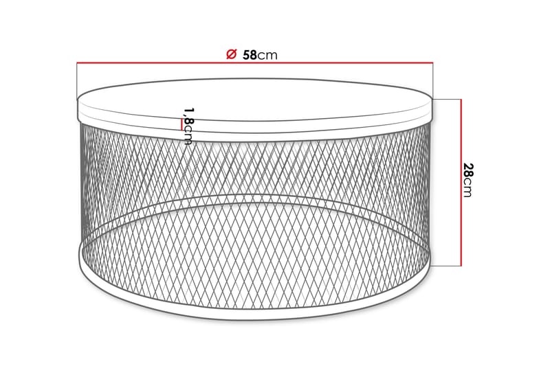 Elani Sofabord 58 cm - Svart/Beige - Møbler - Bord - Sofabord