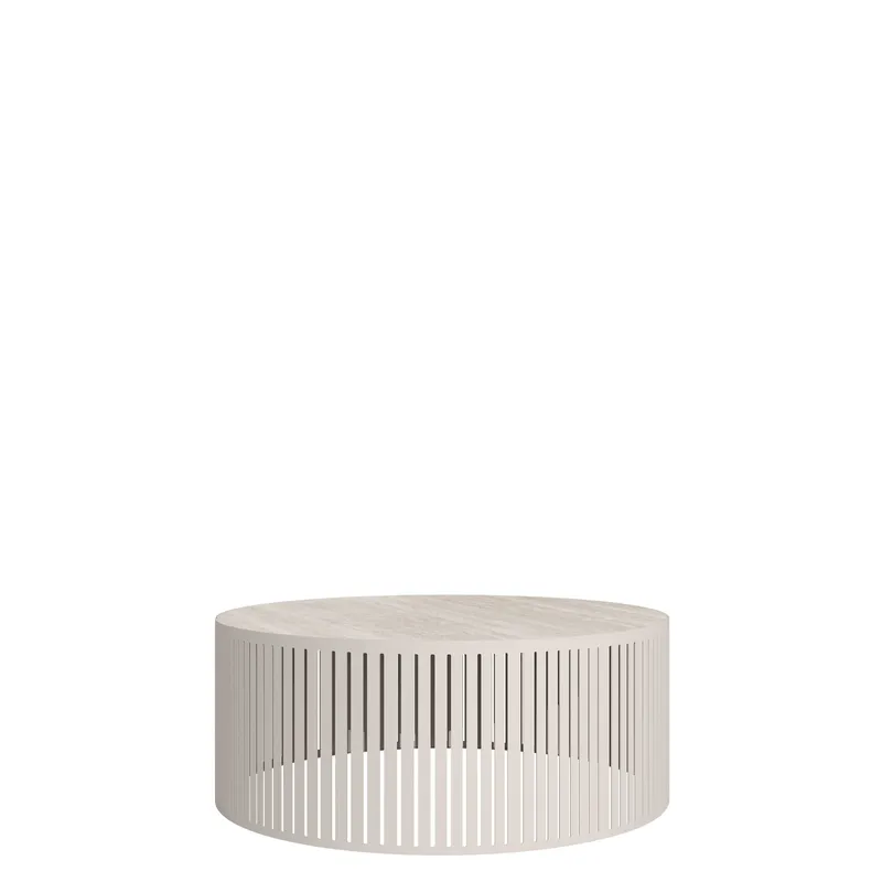 Elenio sofabord 75 cm rundt, Beige|brun