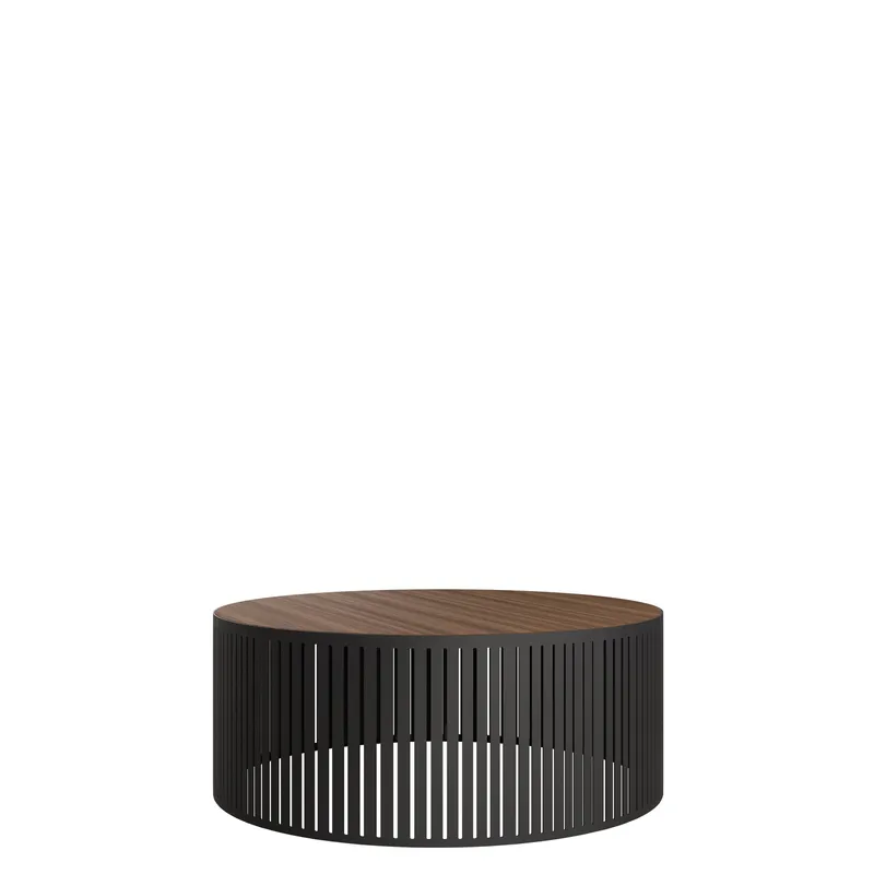 Elenio sofabord 75 cm rundt, Svart|brun