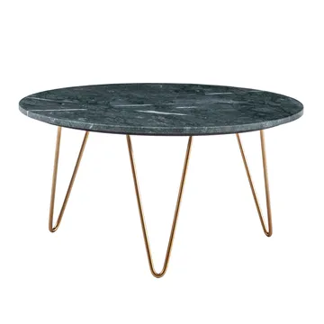 Eliano sofabord 70 cm - Grønn marmor og gull - Møbler - Bord - Sofabord