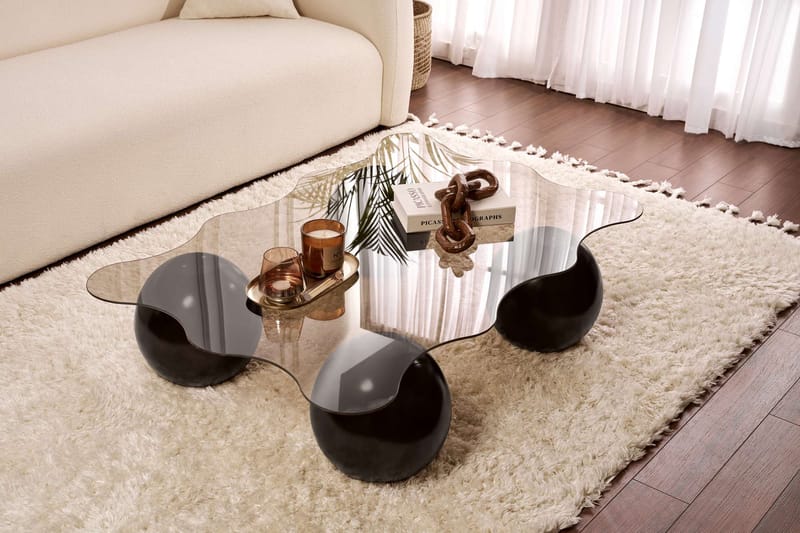 Elinville Sofabord 120 cm, Svart og bronse