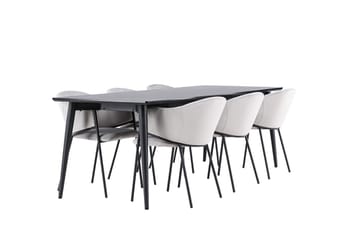Ellis spisebord 230x85 cm med 6 Evelina armstoler - Møbler - Bord - Spisegrupper