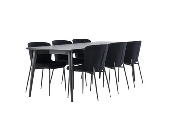 Ellis spisebord 230x85 cm med 6 Modesto spisestoler - Møbler - Bord - Spisegrupper