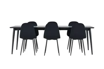 Ellis spisebord 230x85 cm med 6 Polar kjøkkenstoler - Møbler - Bord - Spisegrupper
