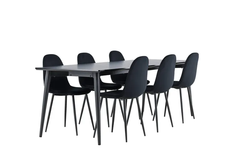 Ellis spisebord 230x85 cm med 6 Polar kjøkkenstoler - Møbler - Bord - Spisegrupper
