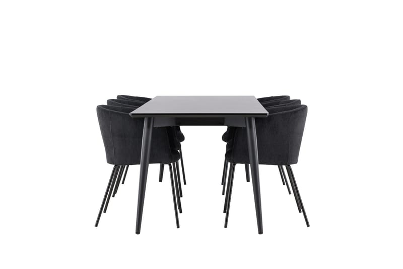 Ellis Spisegruppe 230 cm Rektangulær med 6 Berit stoler - Sort/Sort - Møbler - Bord - Spisegrupper