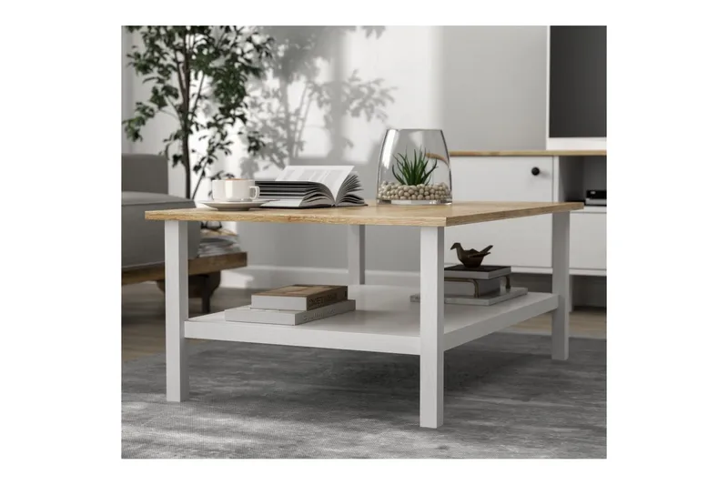 Elvano Stuebord 100 cm - Natur/Hvit - Møbler - Bord - Sofabord