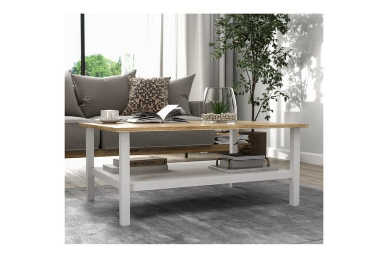 Elvano Stuebord 100 cm - Natur/Hvit - Møbler - Bord - Sofabord