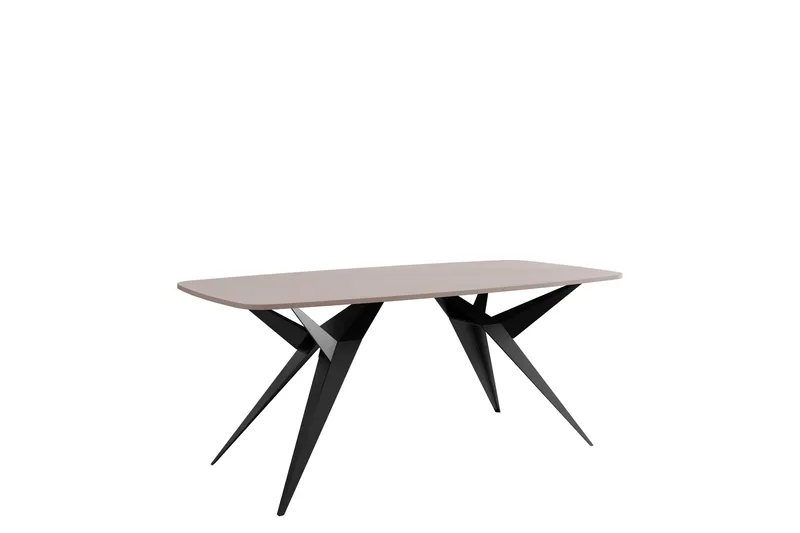 Elvora Matbord 160 cm Rektangulær - Beige/Svart - Møbler - Bord - Spisebord & kjøkkenbord