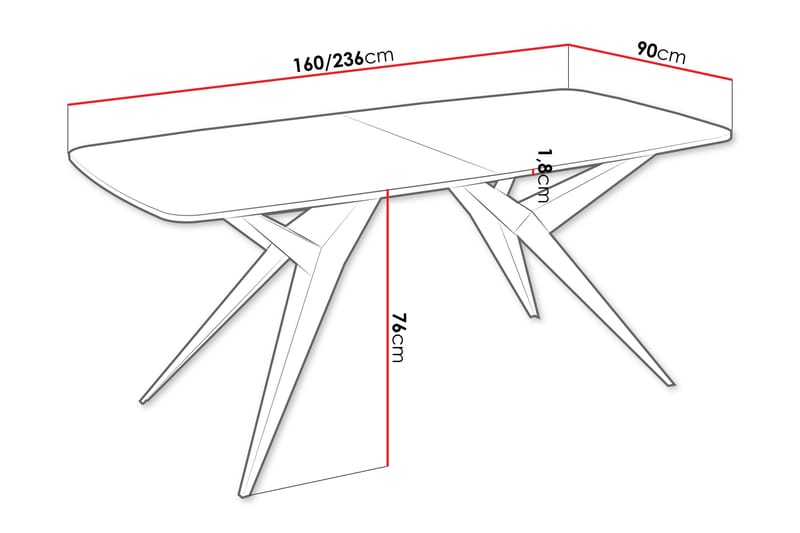 Elvora Matbord 160 cm Rektangulær - Beige/Svart - Møbler - Bord - Spisebord & kjøkkenbord