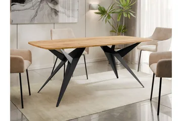 Elvora Matbord 160 cm Rektangulær - Brun/Svart - Møbler - Bord - Spisebord & kjøkkenbord