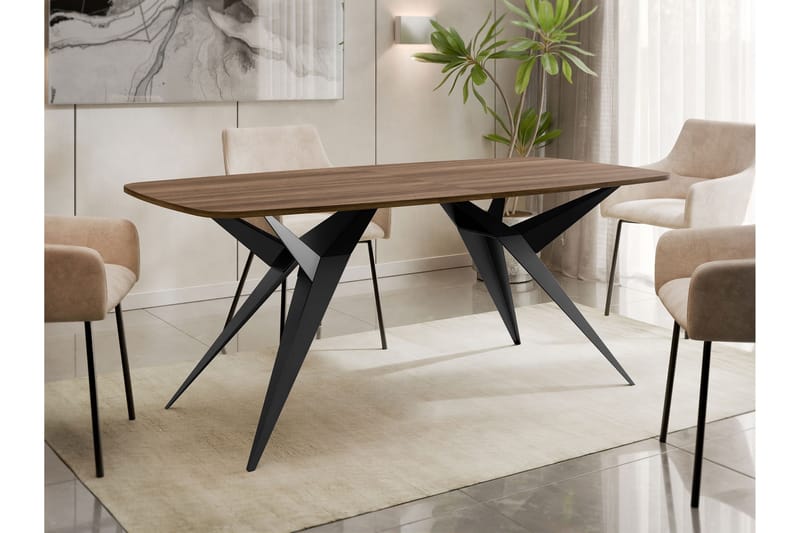Elvora Matbord 160 cm Rektangulær - Brun/Svart - Møbler - Bord - Spisebord & kjøkkenbord