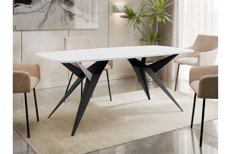 Elvora Matbord 160 cm Rektangulær - Hvit - Møbler - Bord - Spisebord & kjøkkenbord
