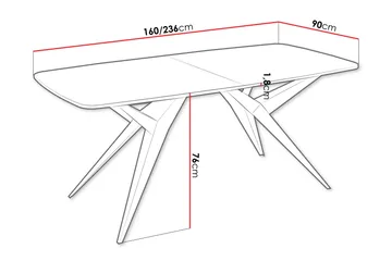 Elvora Matbord 160 cm Rektangulær - Hvit - Møbler - Bord - Spisebord & kjøkkenbord