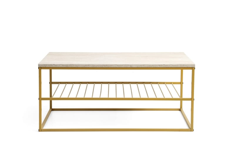 Emlak Sofabord 95 cm - Gull/Marmor - Møbler - Bord - Sofabord
