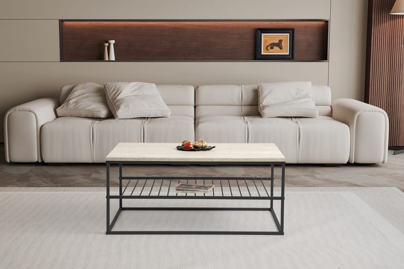 Emlak Sofabord 95 cm - Svart/Marmor - Møbler - Bord - Sofabord
