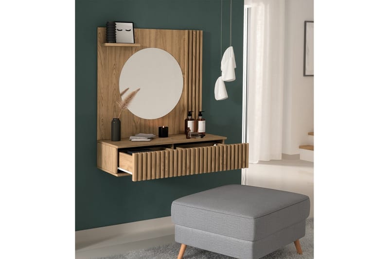 Entsian Sminkebord 85x40 cm - Brun - Møbler - Bord - Sminkebord & toalettbord - Sminkebord med speil