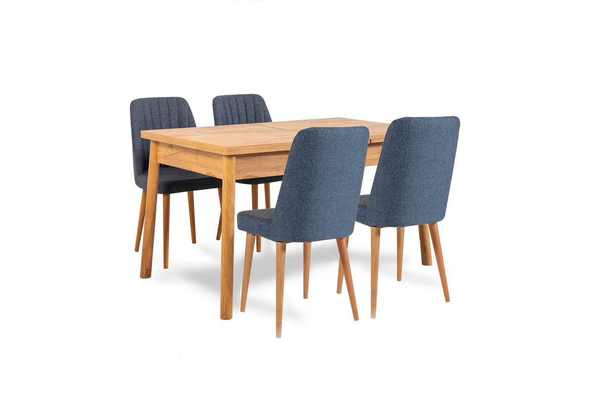 Ergene Spisegruppe 120 cm Rektangulær - Natur/Blå