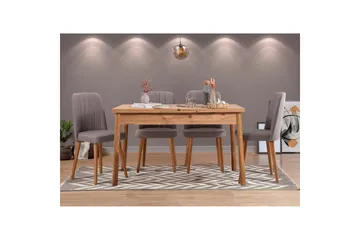 Ergene Spisegruppe 120 cm Rektangulær - Natur/Grå - Møbler - Bord - Spisegrupper