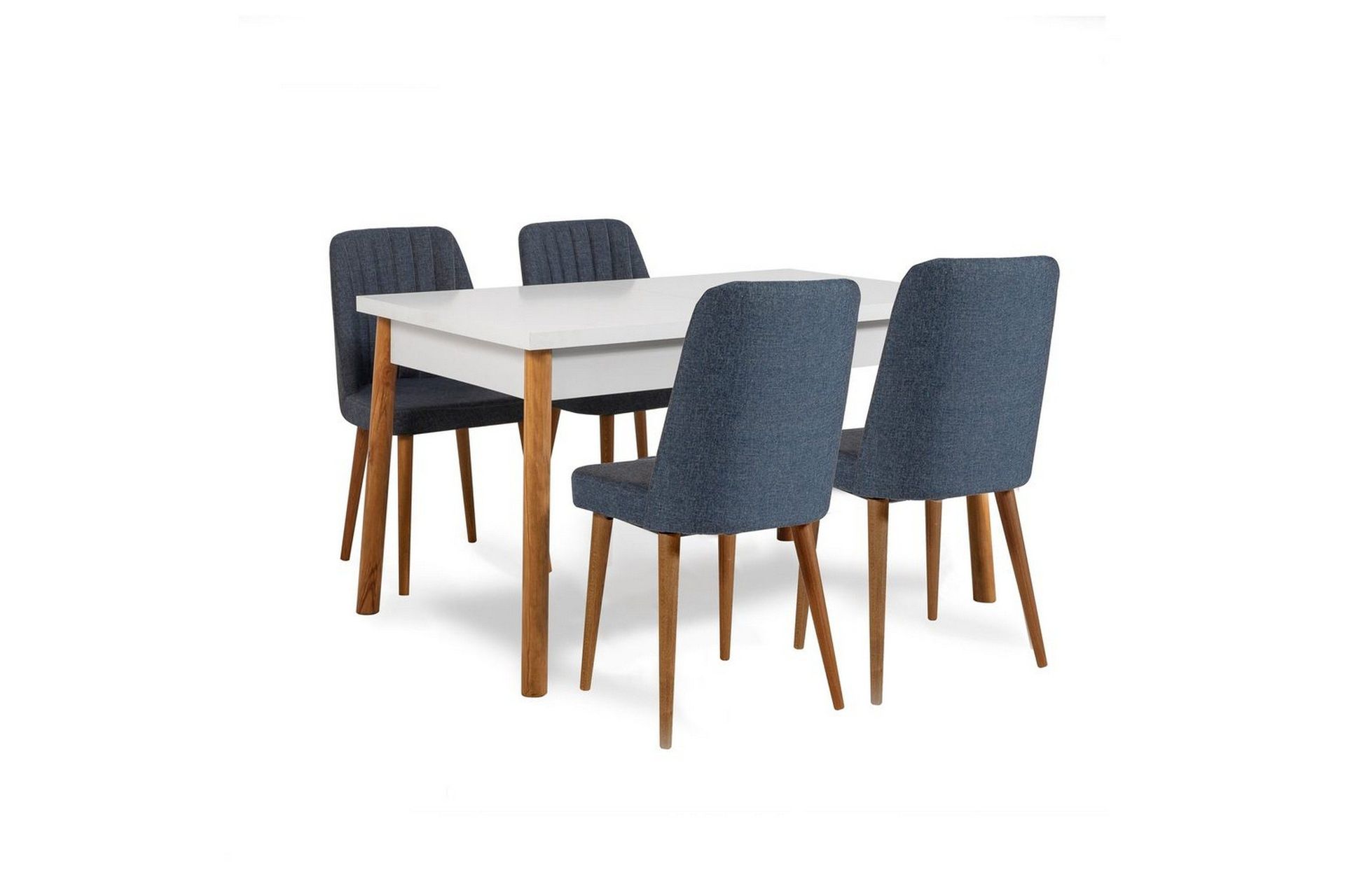 Ergene Spisegruppe 120 cm Rektangulær - Natur/Marineblå