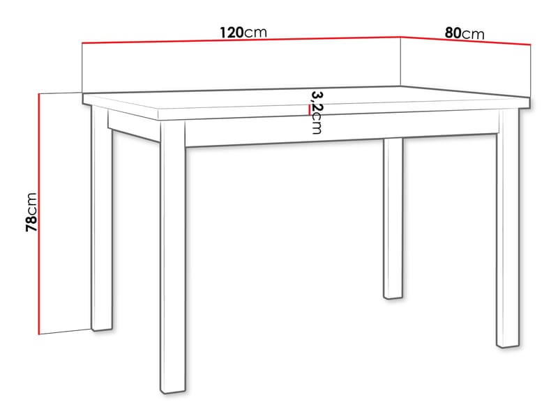 Ericka Spisebord 120 cm Rektangulær - Svart/Brun - Møbler - Bord - Spisebord & kjøkkenbord
