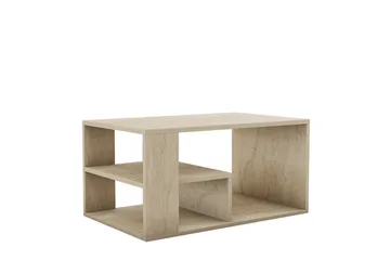 Eros 80 cm Rektangulært Sofabord med Hyller i Tre - Beige - Møbler - Bord - Sofabord