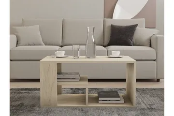 Eros 80 cm Rektangulært Sofabord med Hyller i Tre - Beige - Møbler - Bord - Sofabord