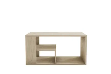 Eros 80 cm Rektangulært Sofabord med Hyller i Tre - Beige - Møbler - Bord - Sofabord