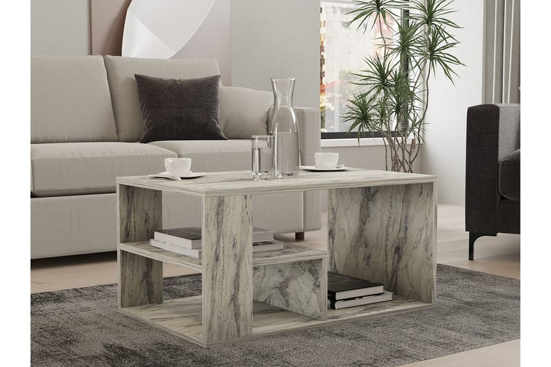 Eros Sofabord 80 cm - Hvit Marmor - Møbler - Bord - Sofabord