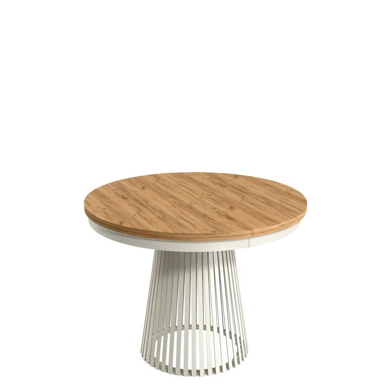 Erylan Spisebord rundt uttrekkbart 100-180 cm - beige, brun - Møbler - Bord - Spisebord & kjøkkenbord