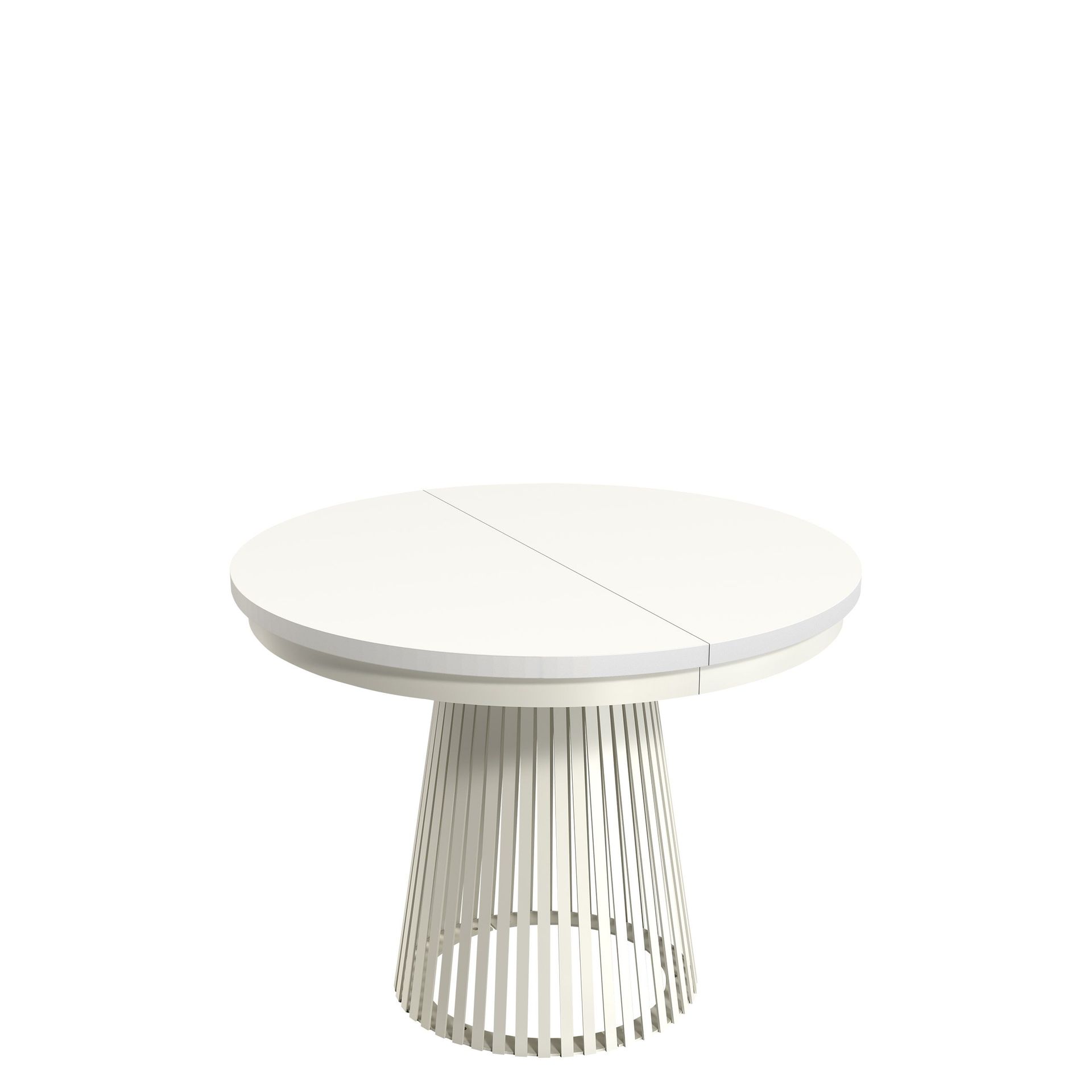 Erylan Spisebord rundt uttrekkbart 100-180 cm - beige, hvit
