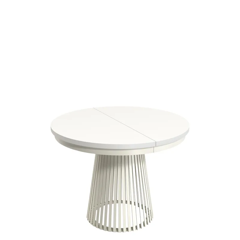 Erylan Spisebord rundt uttrekkbart 100-180 cm - beige, hvit - Møbler - Bord - Spisebord & kjøkkenbord