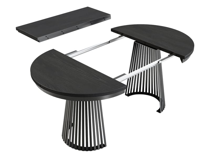 Erylan Spisebord rundt uttrekkbart 100-180 cm - beige, hvit - Møbler - Bord - Spisebord & kjøkkenbord