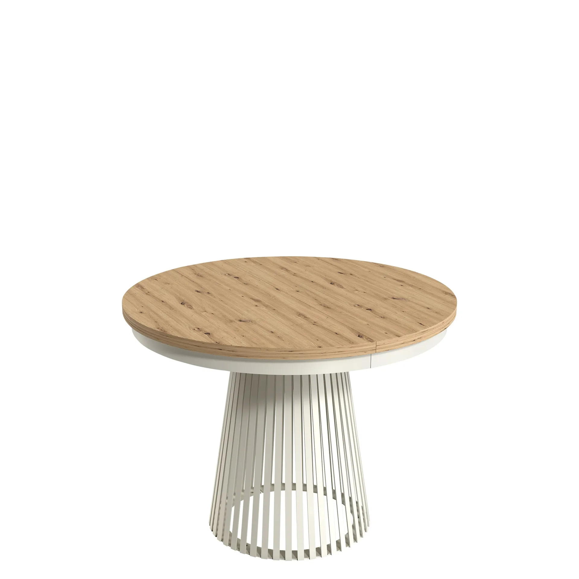 Erylan Spisebord rundt uttrekkbart 100-180 cm - beige, natur