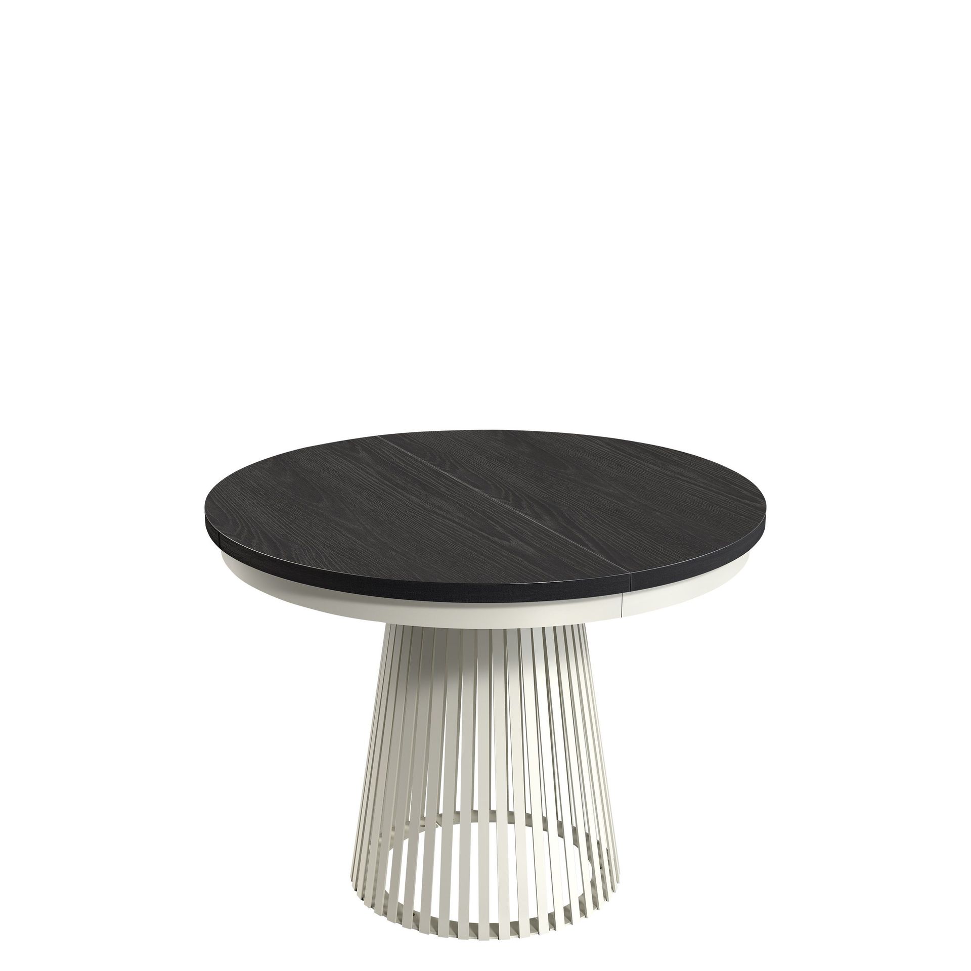 Erylan Spisebord rundt uttrekkbart 100-180 cm - beige, svart