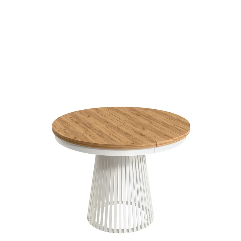 Erylan Spisebord rundt uttrekkbart 100-180 cm - hvit, brun - Møbler - Bord - Spisebord & kjøkkenbord