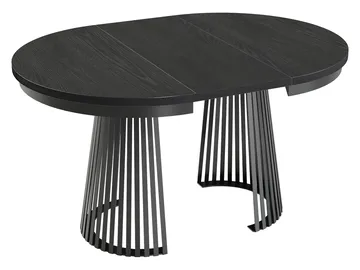 Erylan Spisebord rundt uttrekkbart 100-180 cm - hvit, natur - Møbler - Bord - Spisebord & kjøkkenbord
