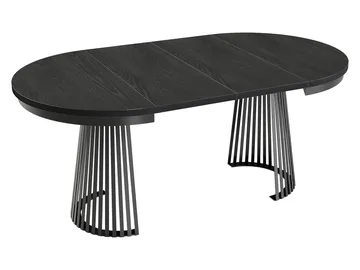 Erylan Spisebord rundt uttrekkbart 100-180 cm - hvit, natur - Møbler - Bord - Spisebord & kjøkkenbord