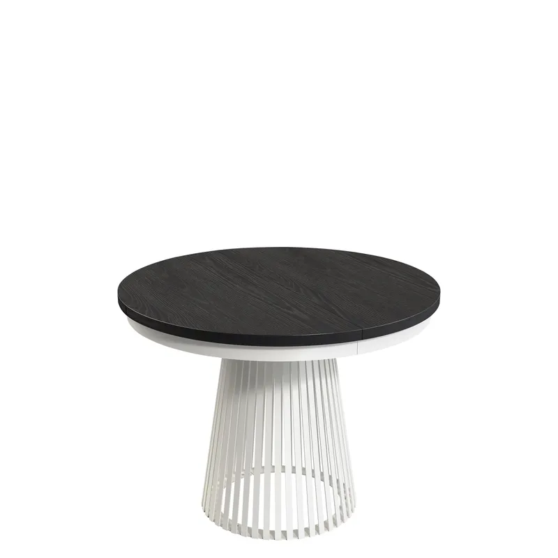 Erylan Spisebord rundt uttrekkbart 100-180 cm - hvit, svart - Møbler - Bord - Spisebord & kjøkkenbord