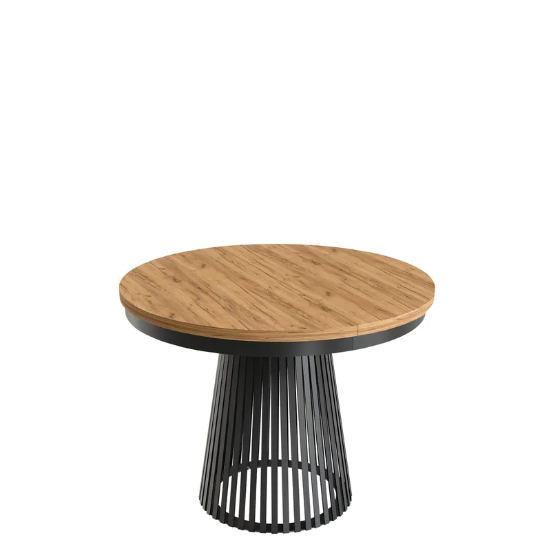 Erylan Spisebord rundt uttrekkbart 100-180 cm, svart, brun