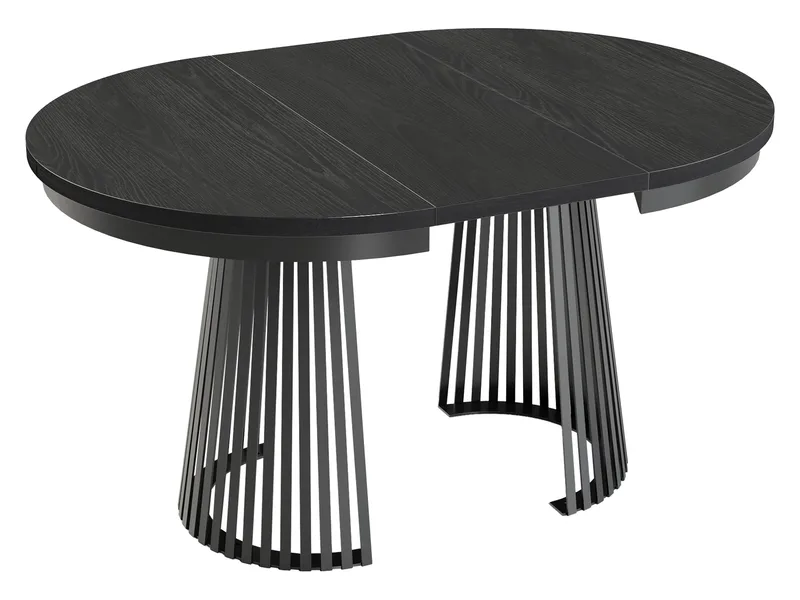 Erylan Spisebord rundt uttrekkbart 100-180 cm - svart, natur - Møbler - Bord - Spisebord & kjøkkenbord