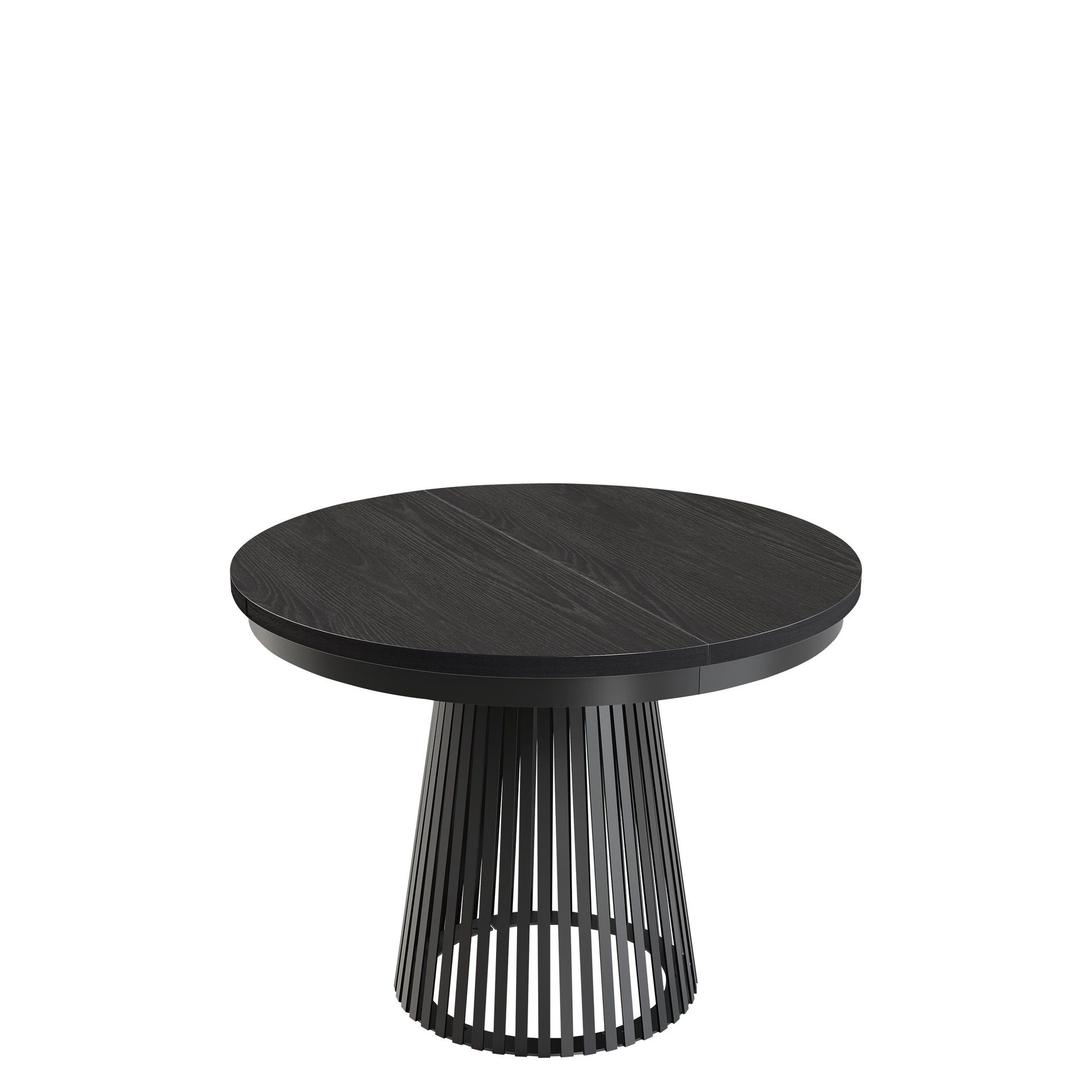 Erylan Spisebord rundt uttrekkbart 100-180 cm - svart