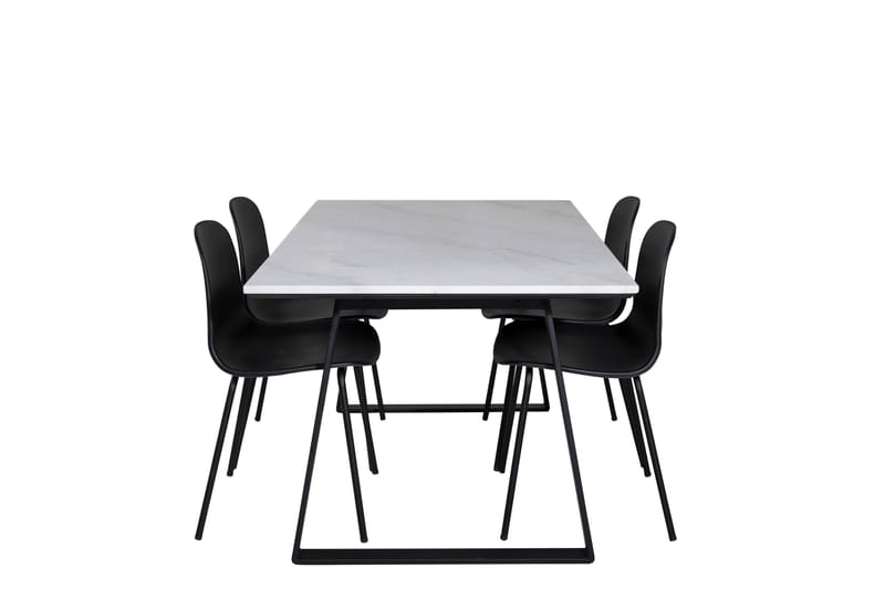 Estelle Matgruppe 140 cm Rektangulær med 4 Arctic stoler - Sort - Møbler - Bord - Spisegrupper