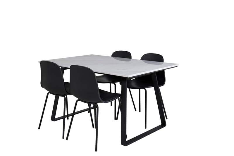 Estelle Matgruppe 140 cm Rektangulær med 4 Arctic stoler - Sort - Møbler - Bord - Spisegrupper