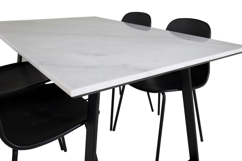 Estelle Matgruppe 140 cm Rektangulær med 4 Arctic stoler - Sort - Møbler - Bord - Spisegrupper