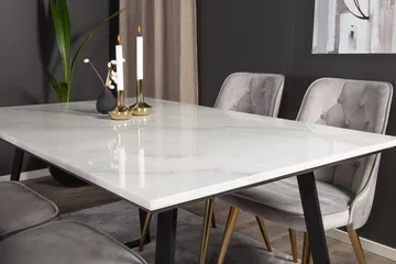 Estelle spisebord med 4 Velvet Deluxe fløyelsstoler - Møbler - Bord - Spisegrupper