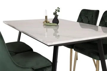 Estelle spisebord med 4 Velvet Deluxe fløyelsstoler - Møbler - Bord - Spisegrupper